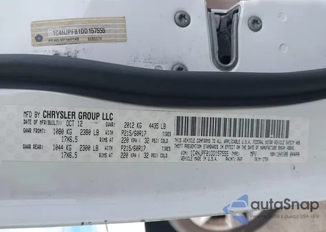 2013 Jeep Patriot Latitude из США, поврежденный, VIN 1C4NJPFB1DD157555